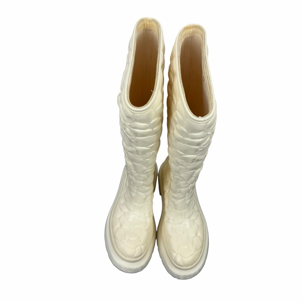 Valentino Garavani Boots 100% Authentic 3D Floral Roses Knee-High White 6 Luxury - Picture 9 of 16
